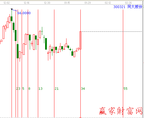 同大股份300321江恩費(fèi)氏時(shí)間循環(huán)線(xiàn)圖