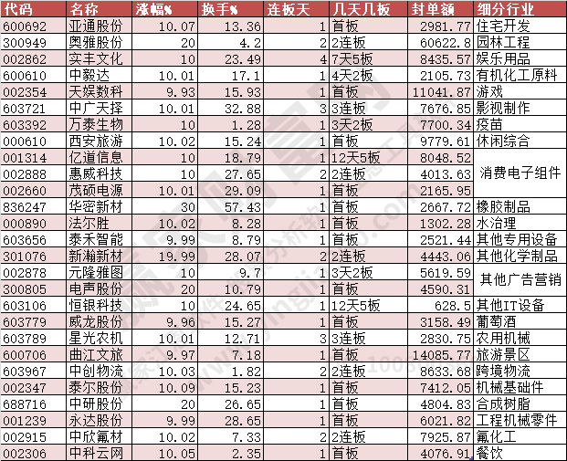 2023年12月19日漲停數(shù)據(jù)